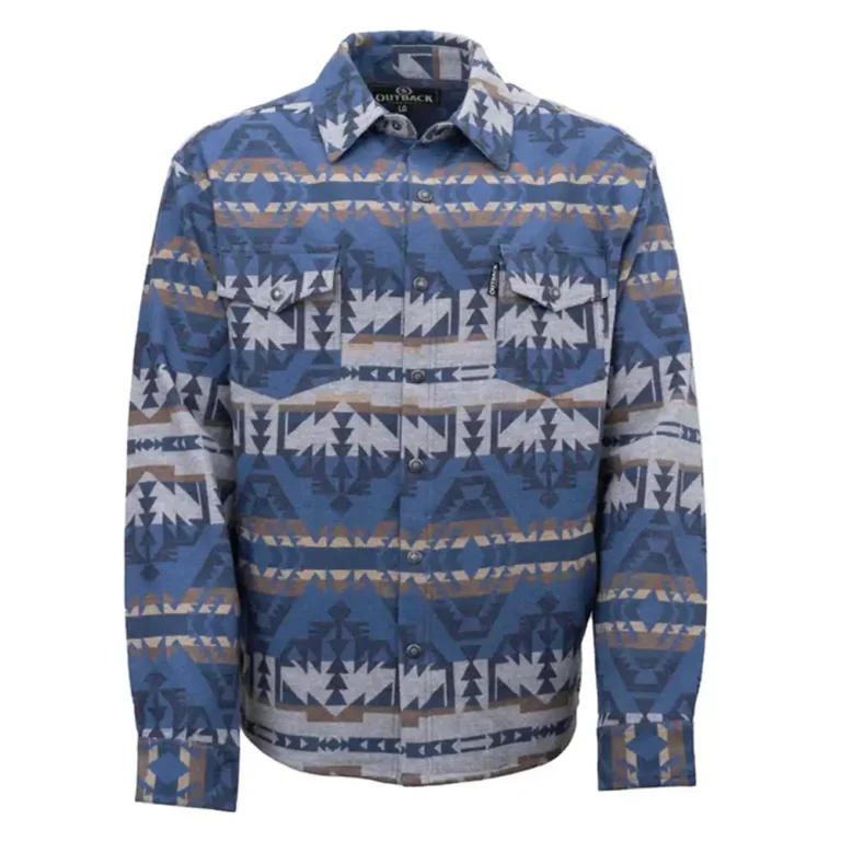 outback trading men's benson shirt jacket blue