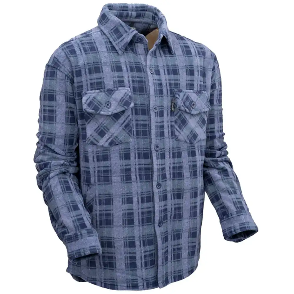 outback men's fleece big shirt blue