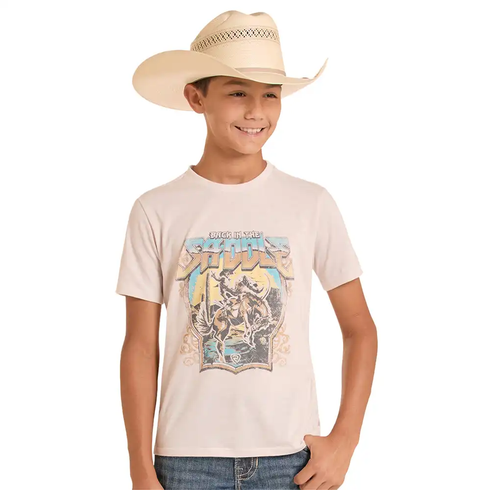 rock n roll denim boy's back in the saddle tee