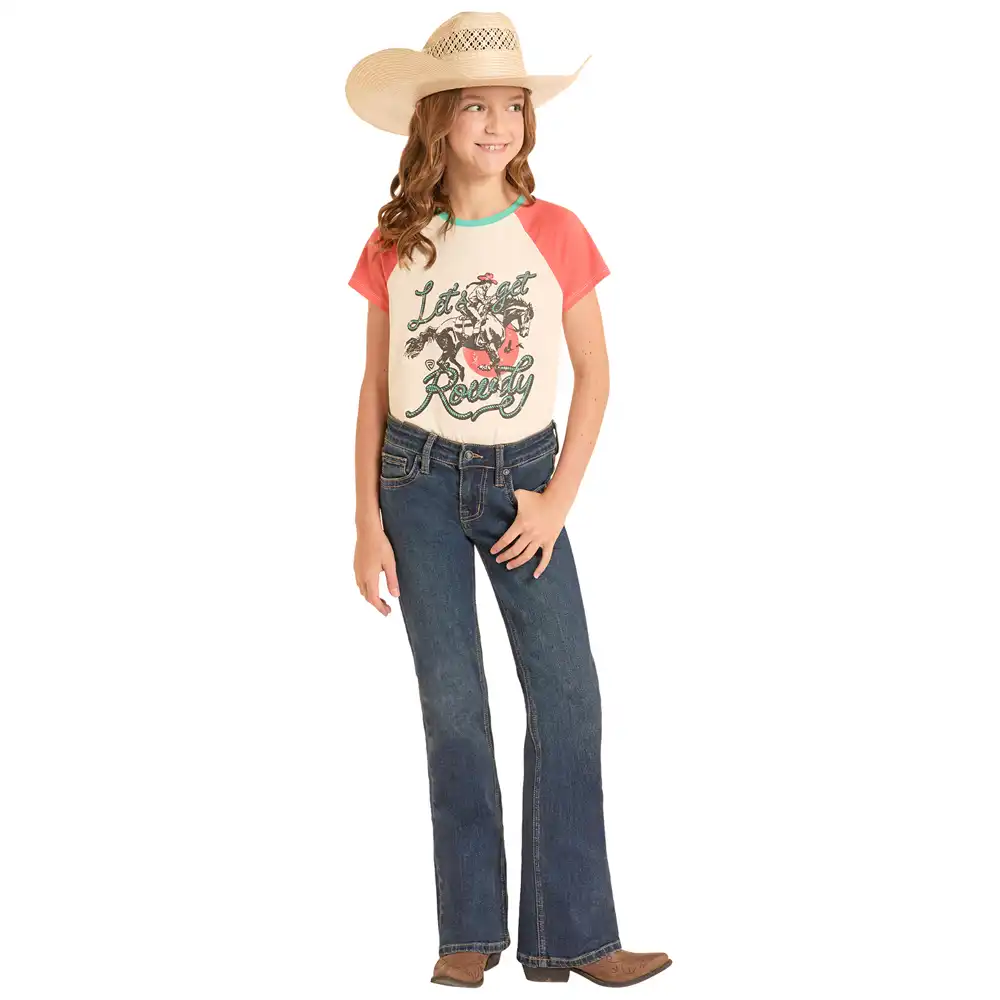 girl's bootstitch jeans rock n roll denim