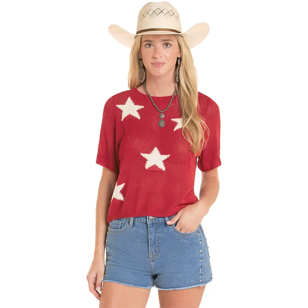 rock & roll denim women's start top