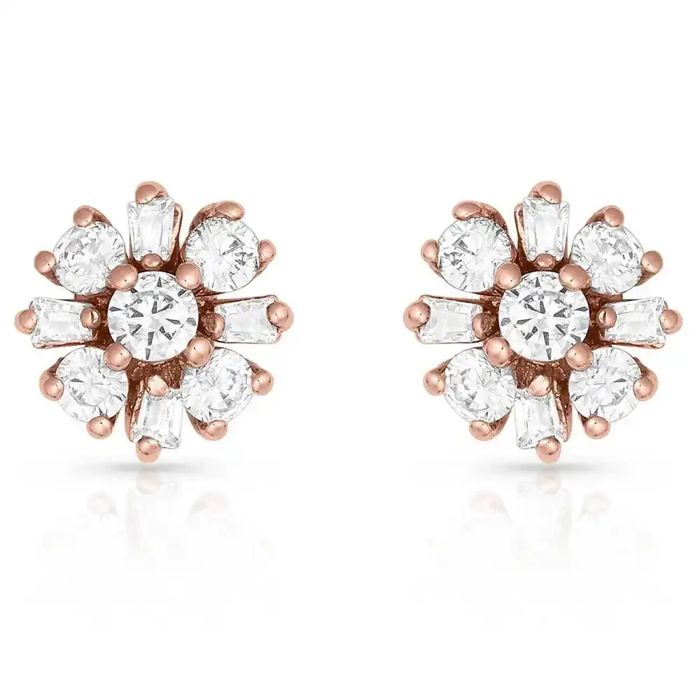 montana silversmiths smply brilliant rose flower earrings