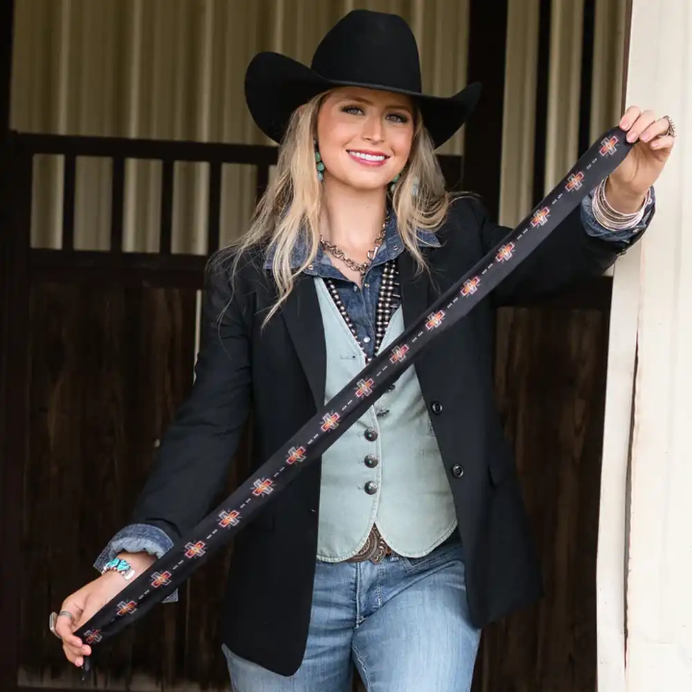 fringe scarf twilly cross me black