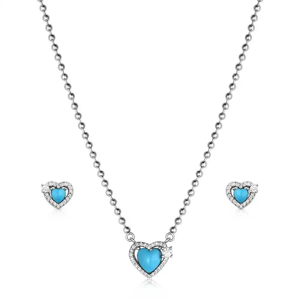Montana Silversmiths heart of turquoise set