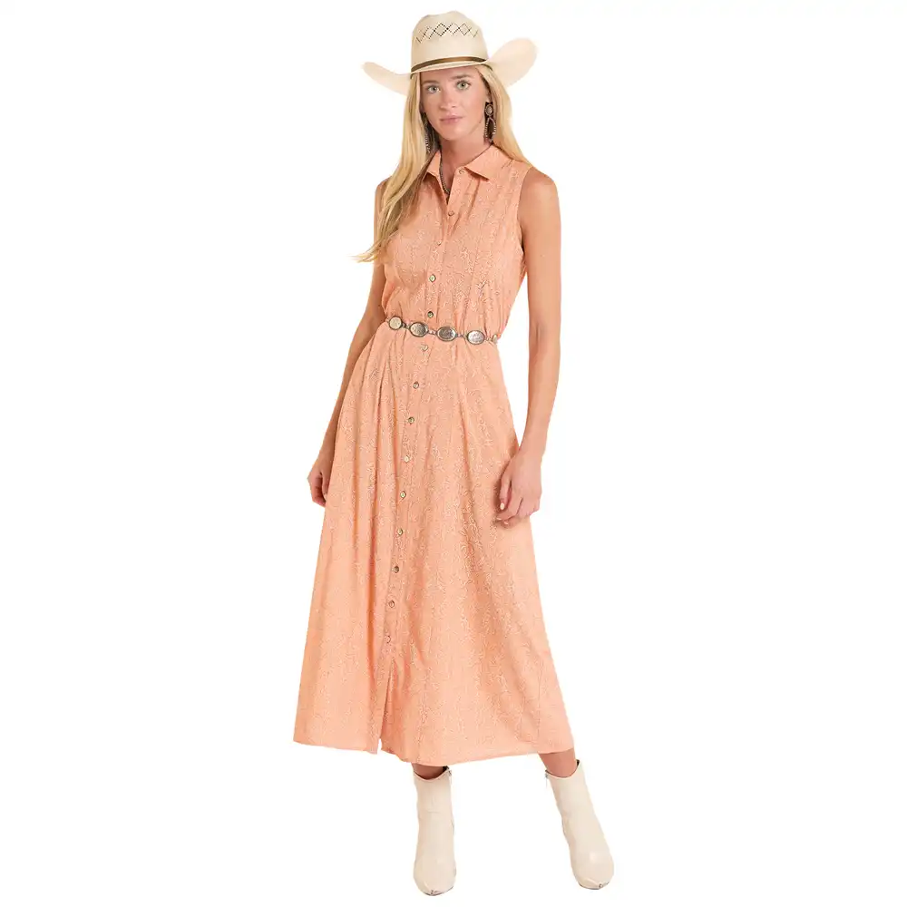 panhandle bootstitch maxi dress orange