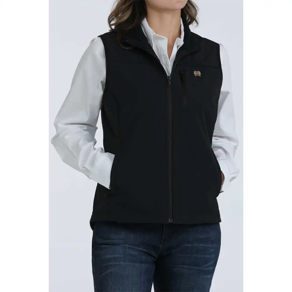 cinch women's windproof vest black
