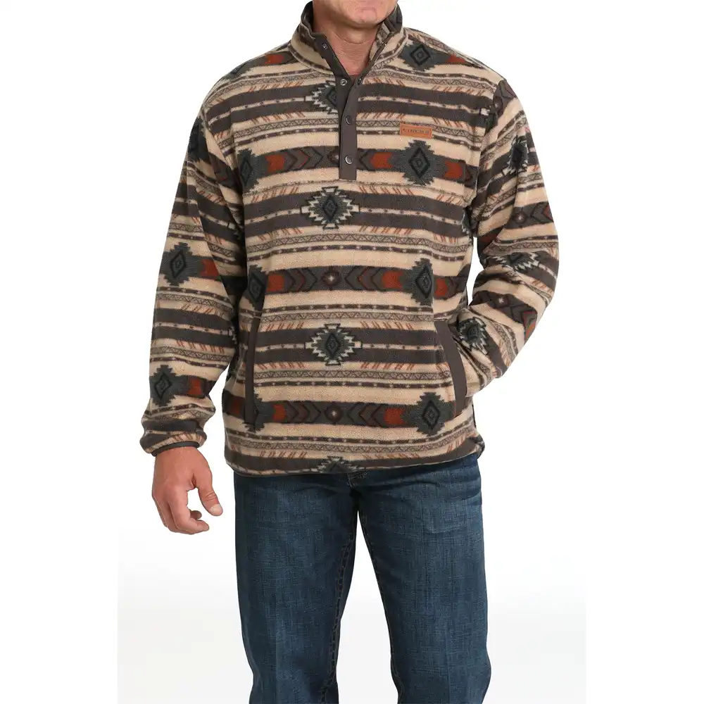 cinch men's pullover brown