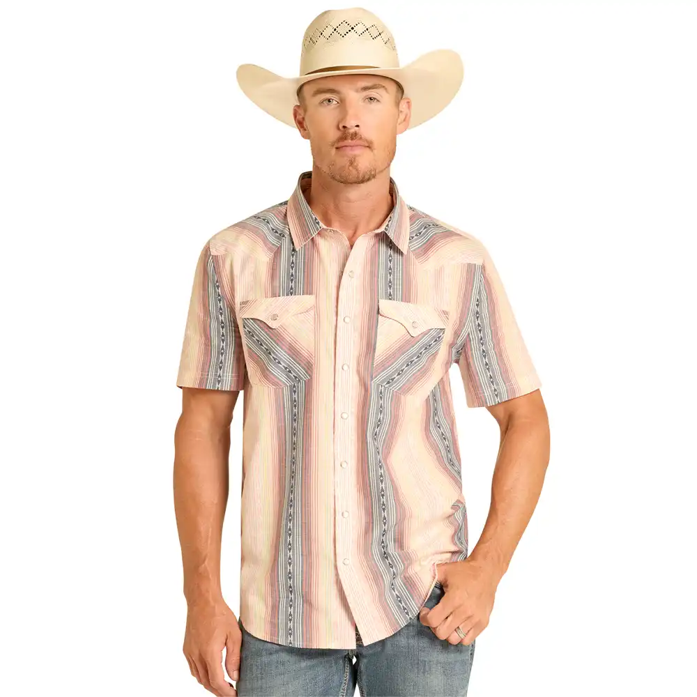 panhandle slim men's short sleeve snap shirt