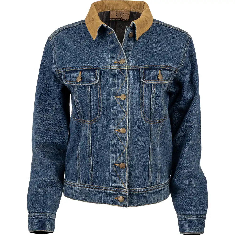 women's corduroy lined denim jacket