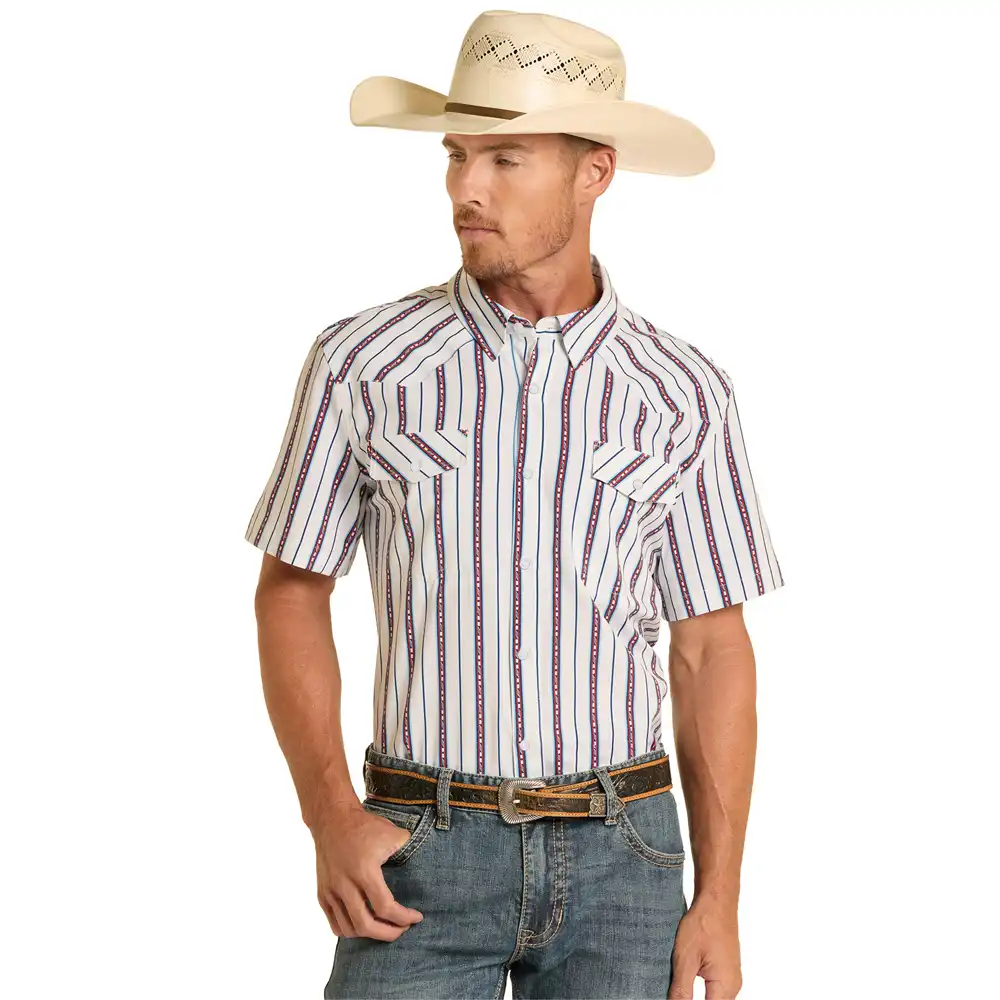 men's short sleeve snap shirt panhandle slim