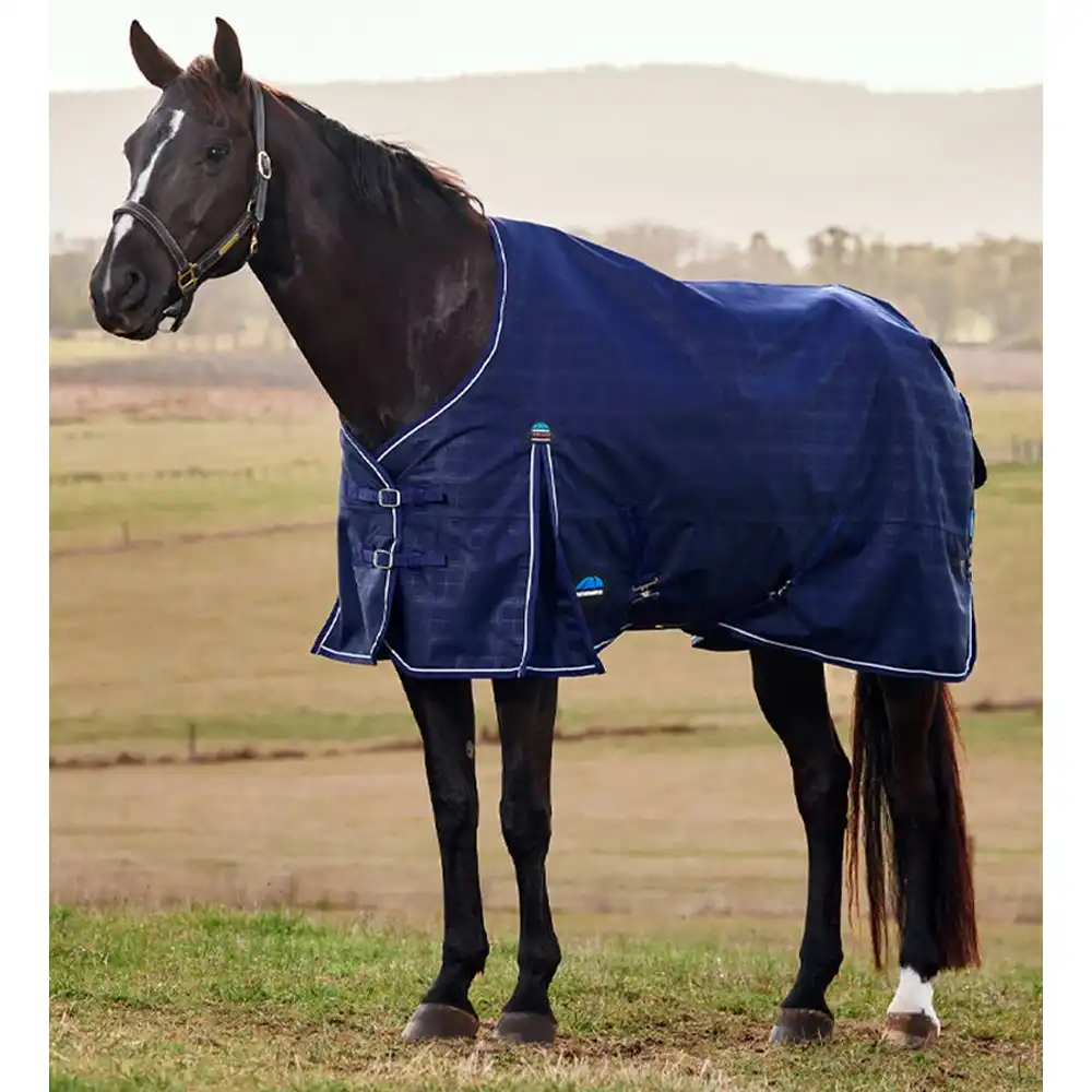 weatherbeeta turnout blanket navy plaid