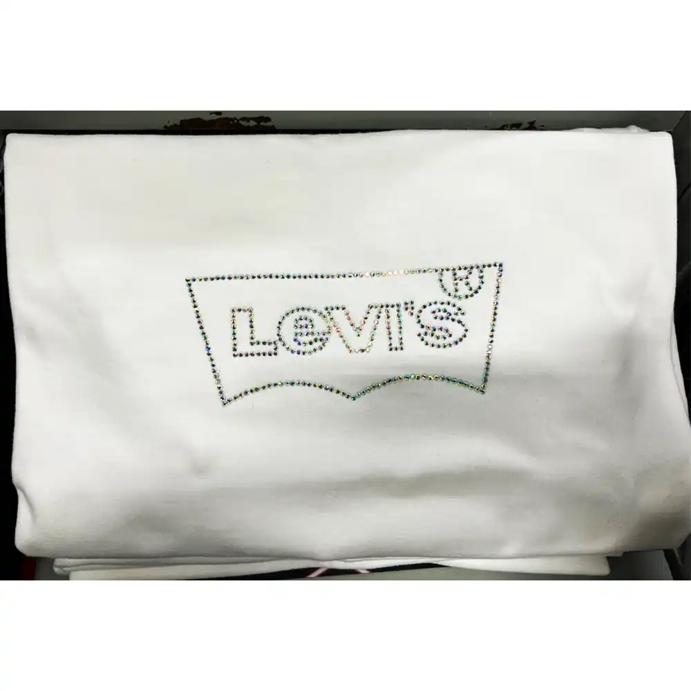 levi's bling logo tee white