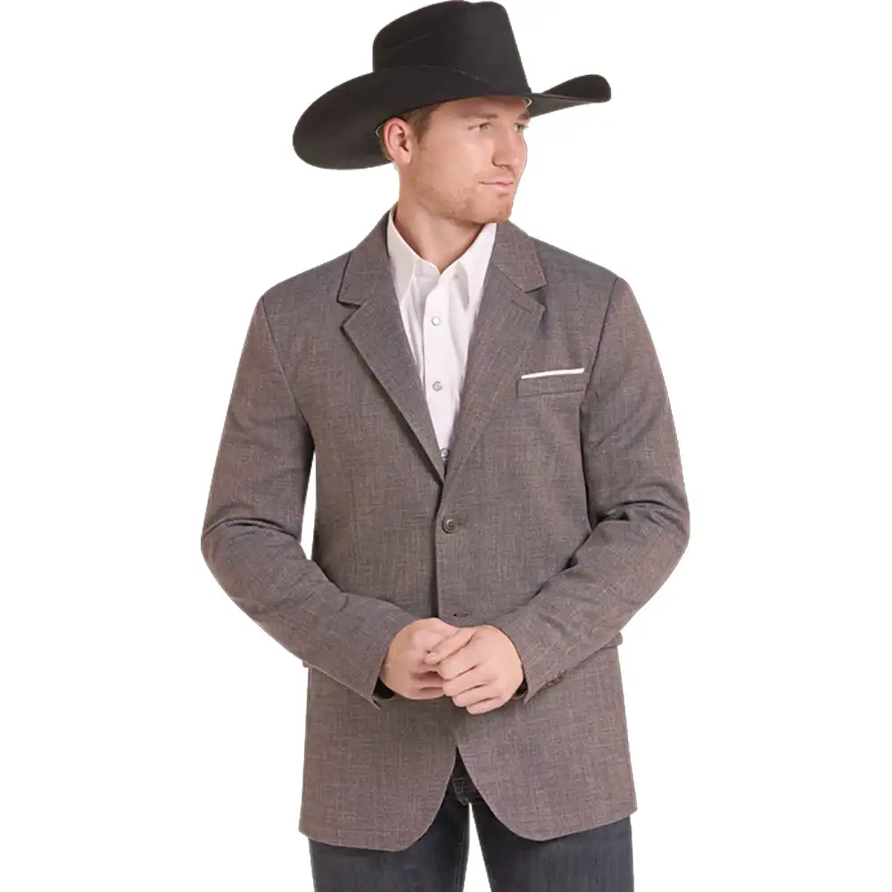 rock & roll denim men's sportcoat brown