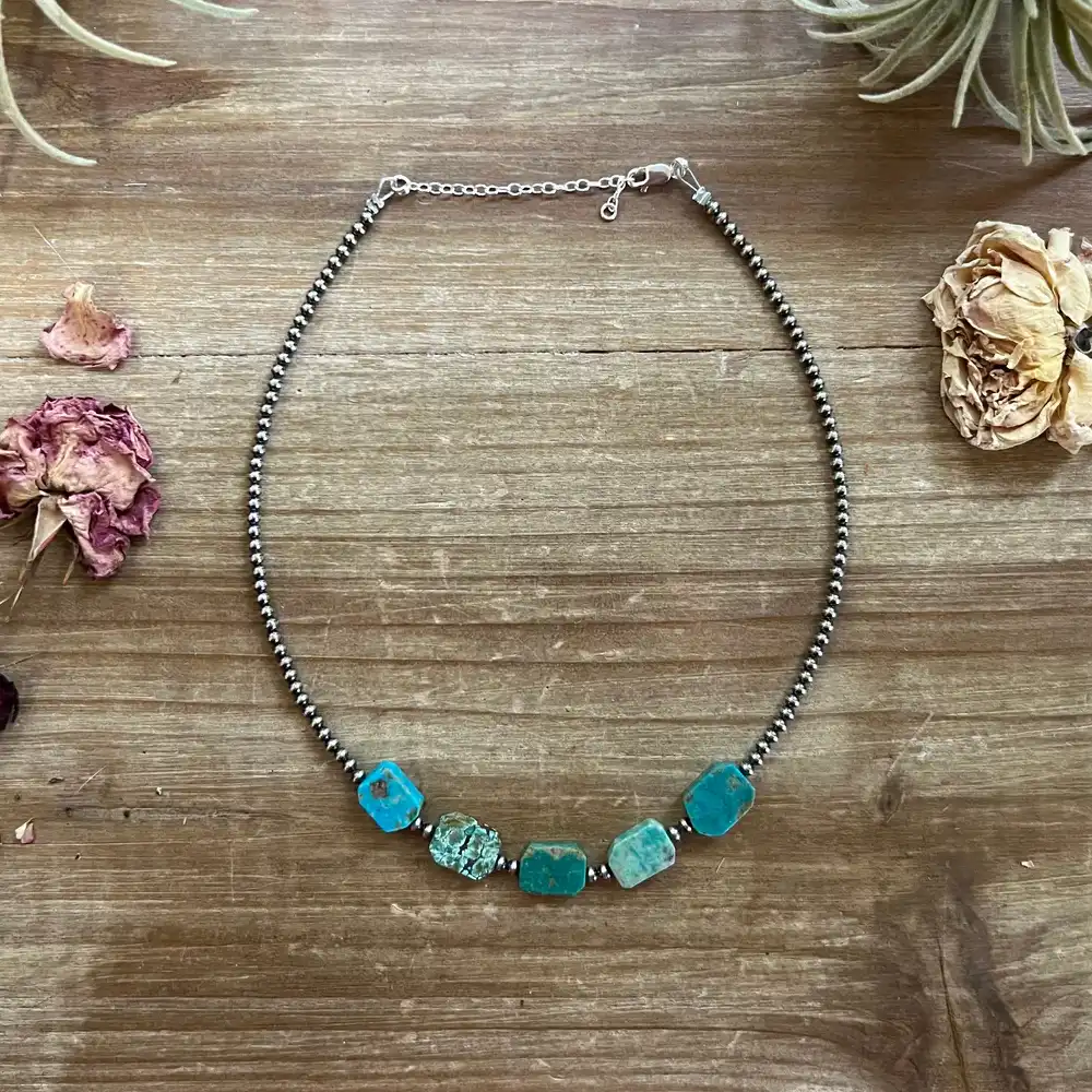 Bijoux Fab silver and turquoise necklace