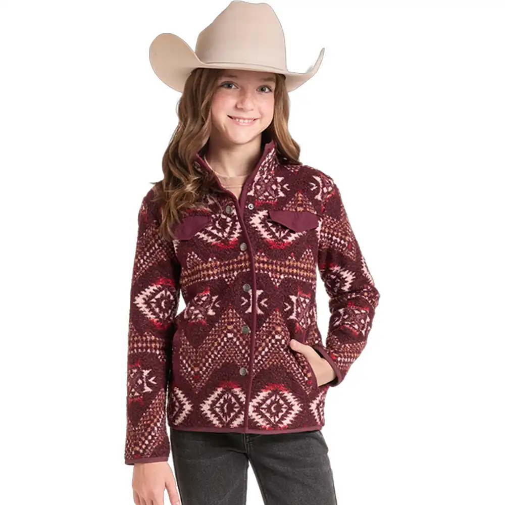 rock n roll denim girl's aztec jacket