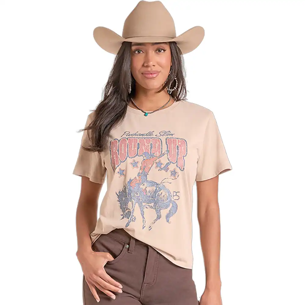 panhandle slim women's graphic tee shirt taupe