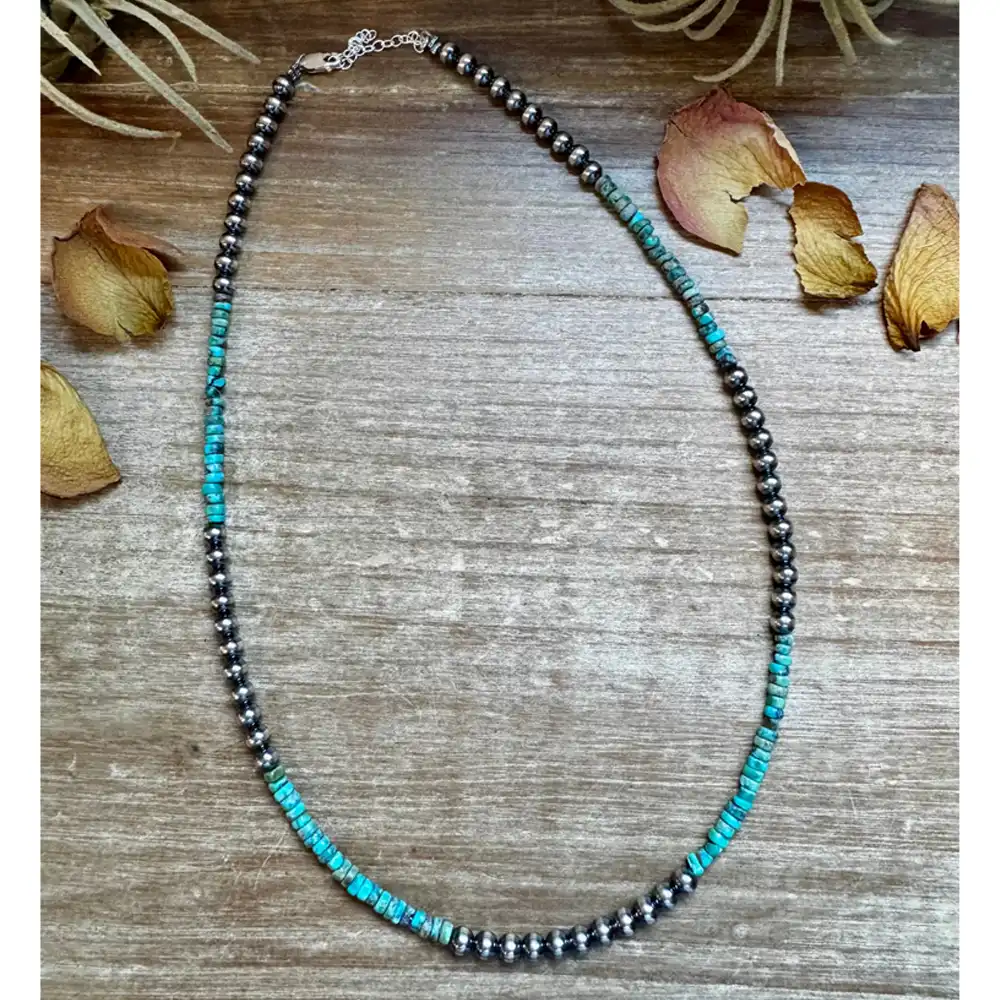 bijoux fab heishi sterling silver necklace 19"