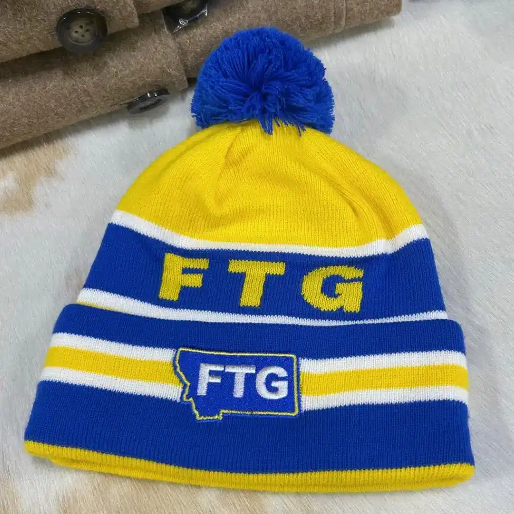rocking t6 ftg beanie yellow and blue
