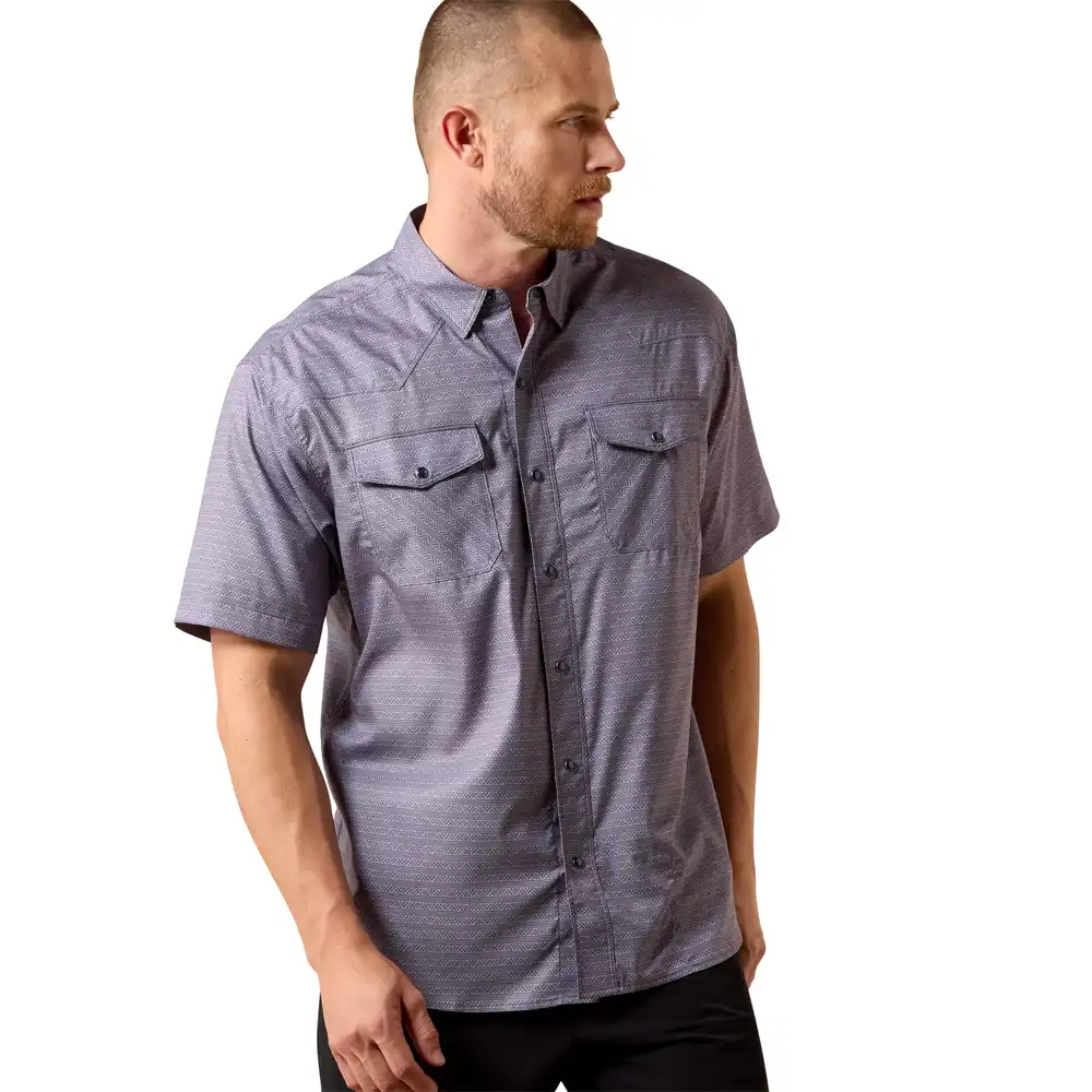 ariat printed western venttek classic fit snap shirt