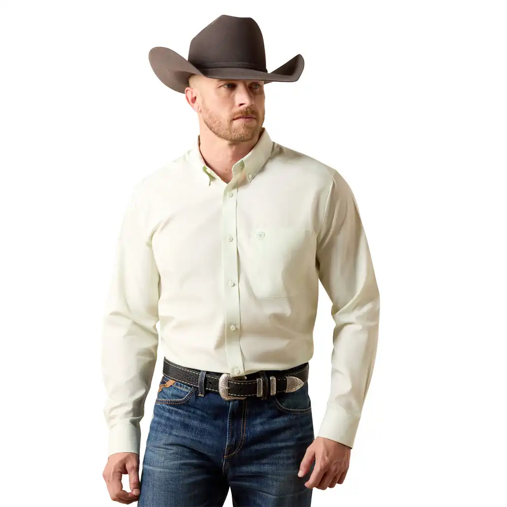 men's - wrinkle free solid fitted shirt