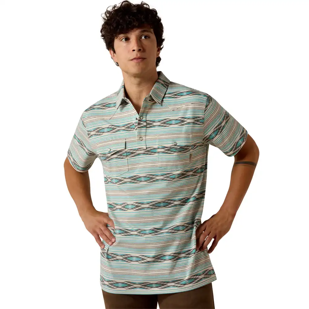 men's - retro western snap polo