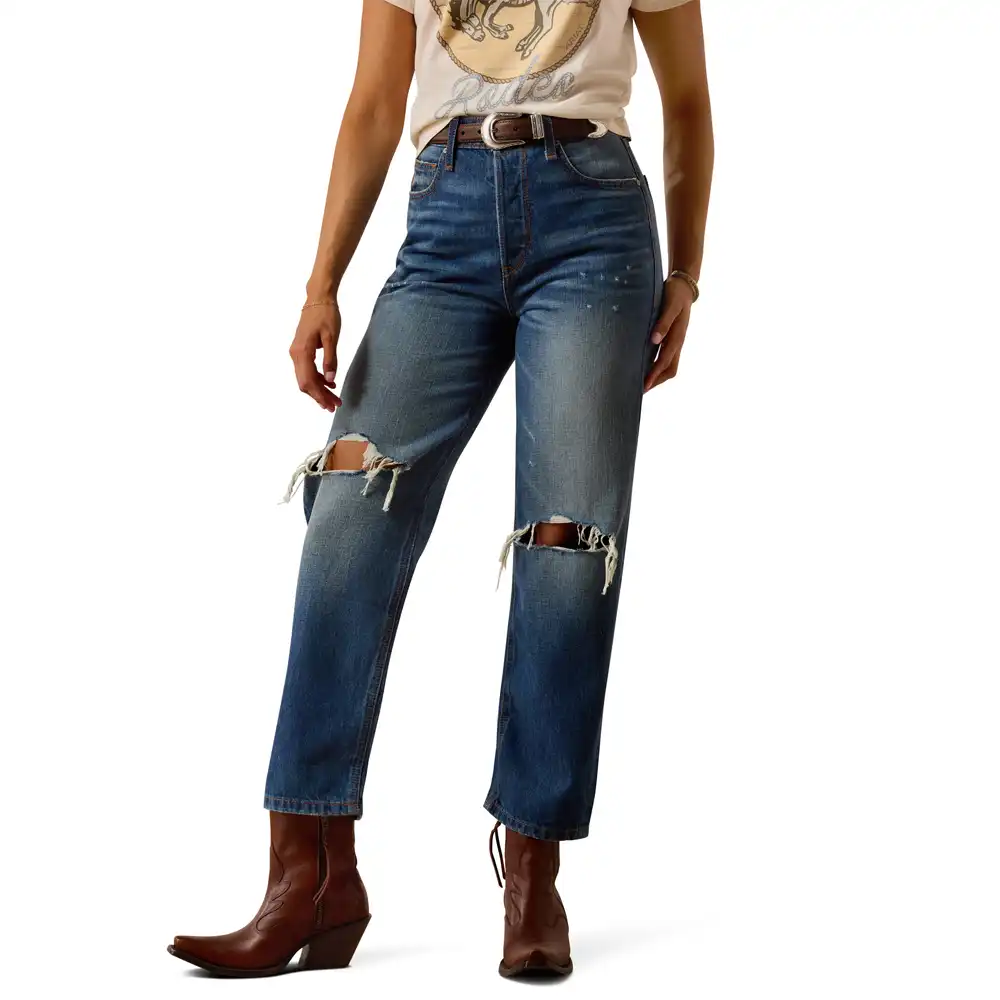 women's ultra high rise relaxed tomboy straight leg jeans - haiti