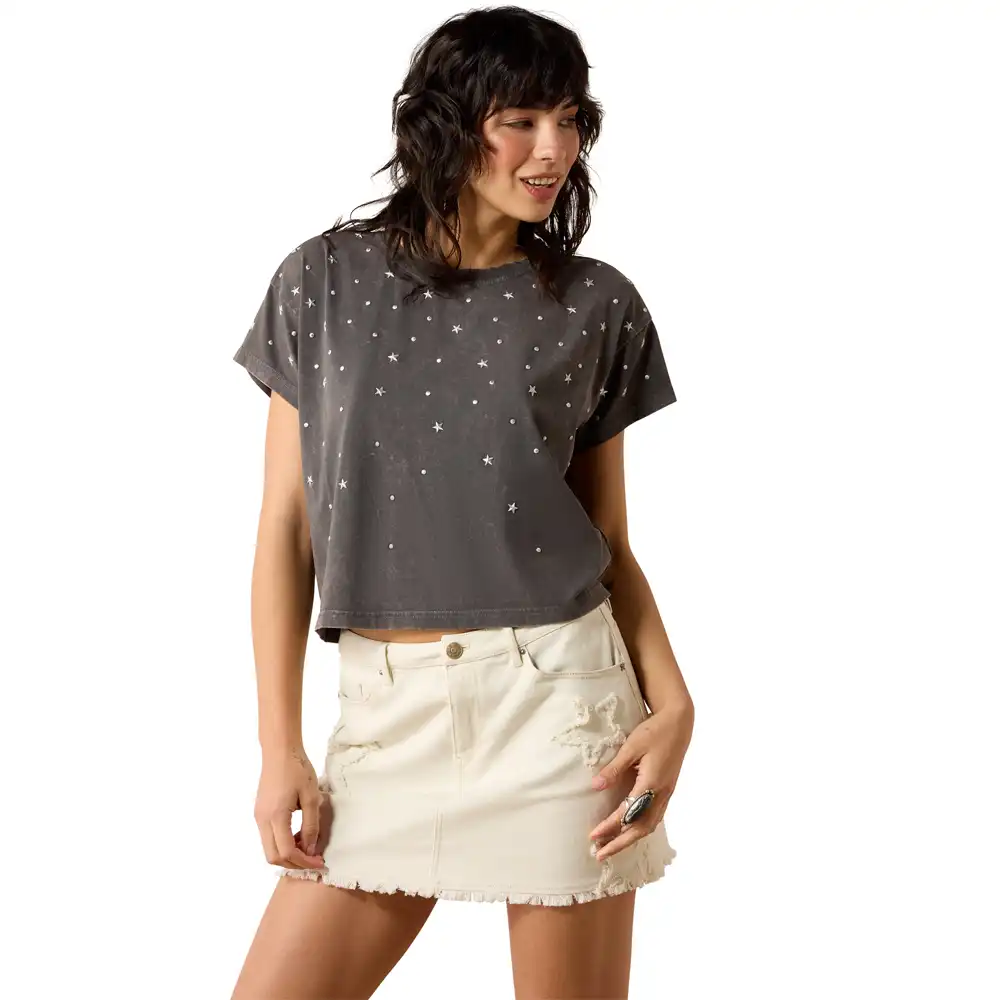 women's - star studded t-shirt