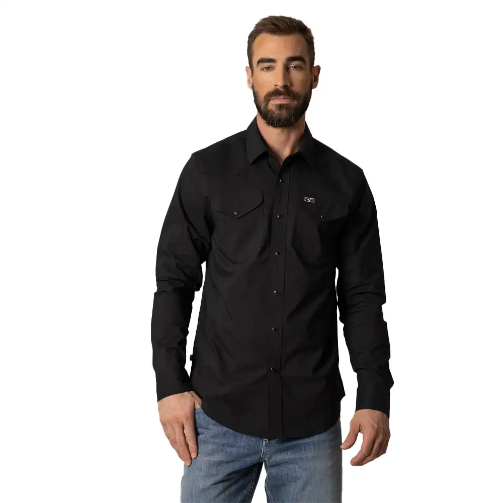 kimes ranch blackout long sleeve shirt - black