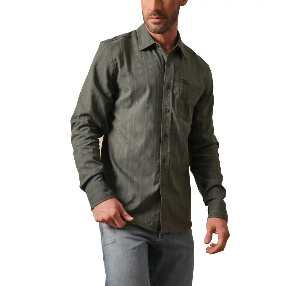 kimes ranch hanover long sleeve shirt - forest