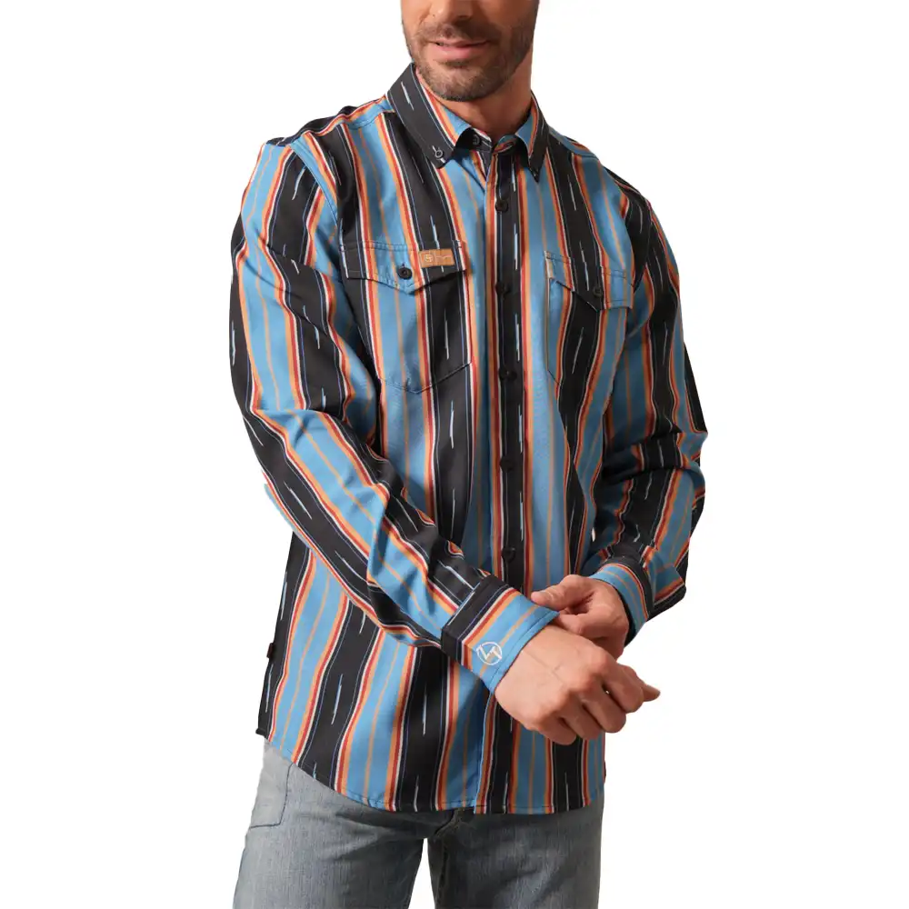 kimes ranch hickory long sleeve shirt - mid blue