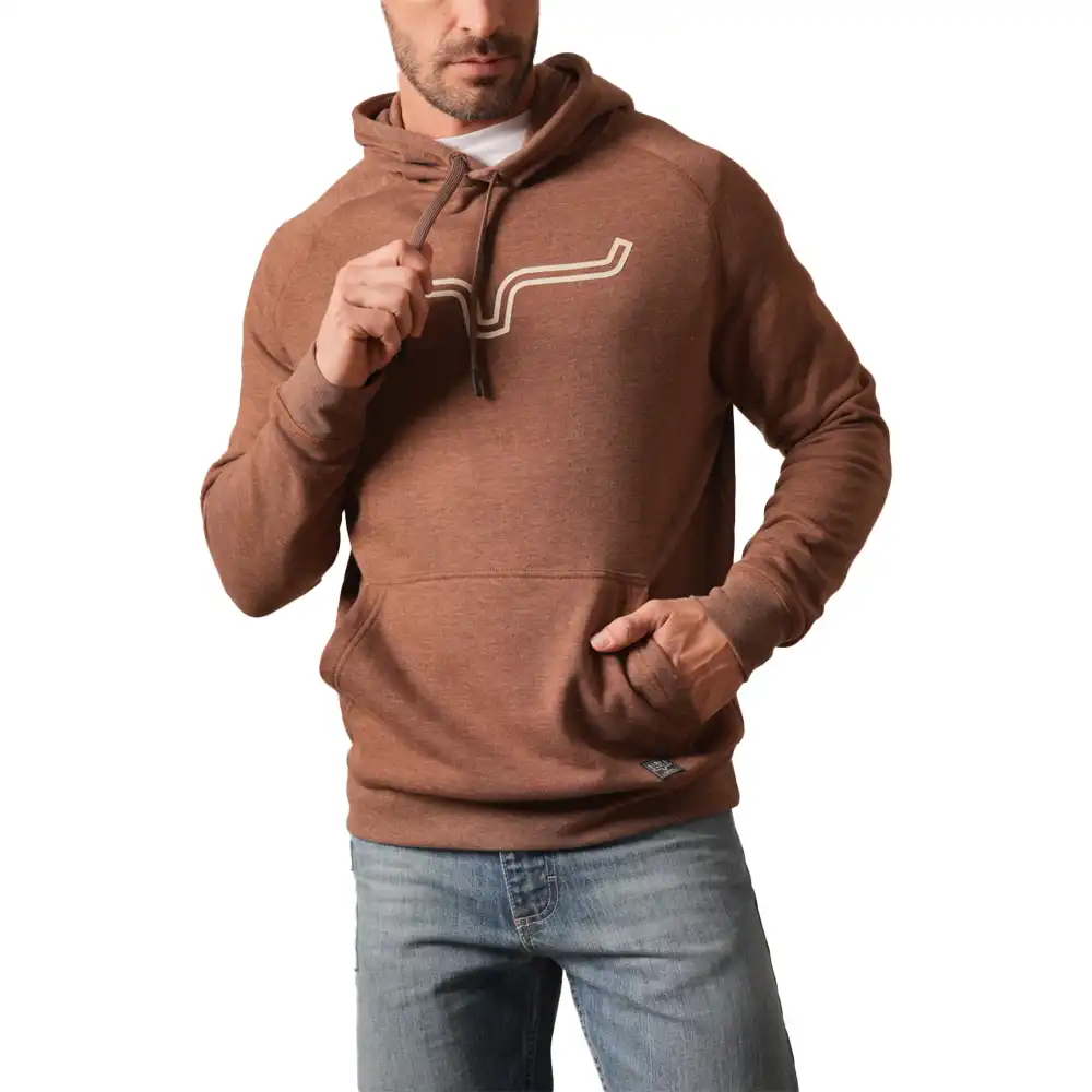 kimes ranch outlier hoodie - dark brown heather