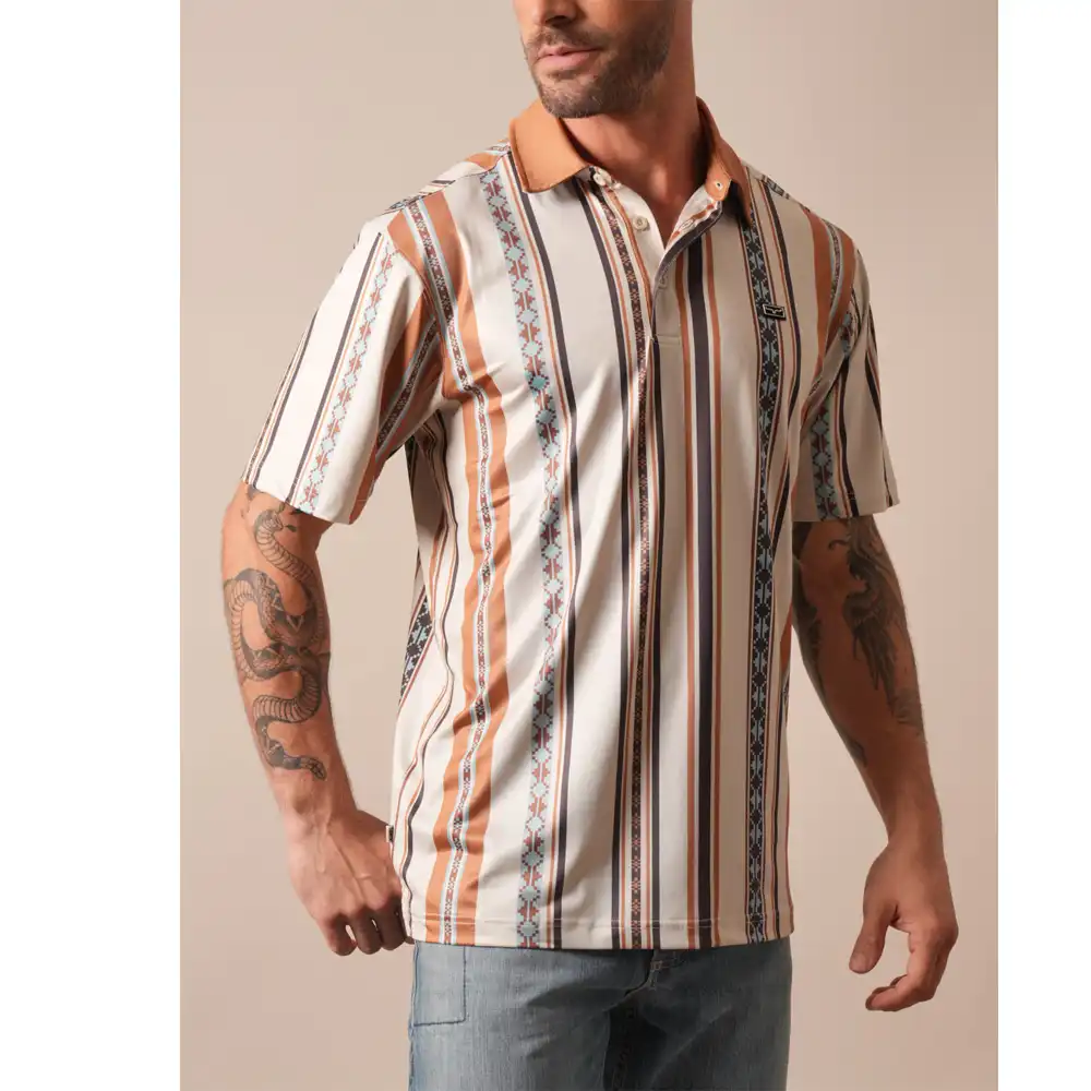 kimes ranch evans short sleeve polo - natural