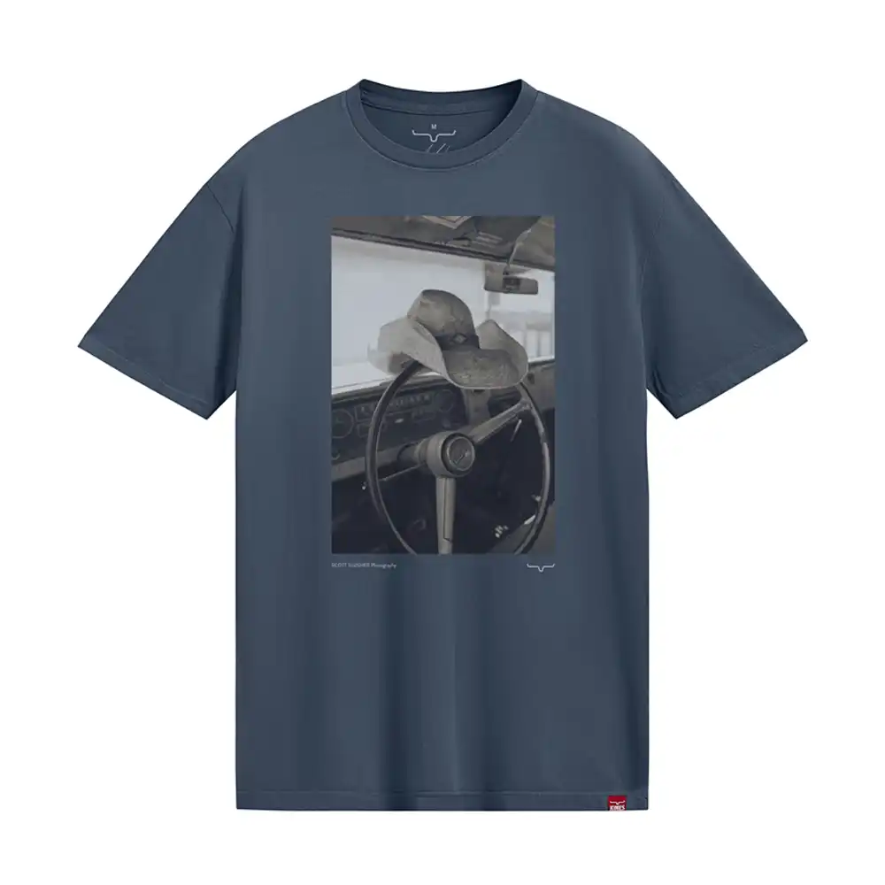 kimes ranch ss rest area graphic tee shirt - dark blue