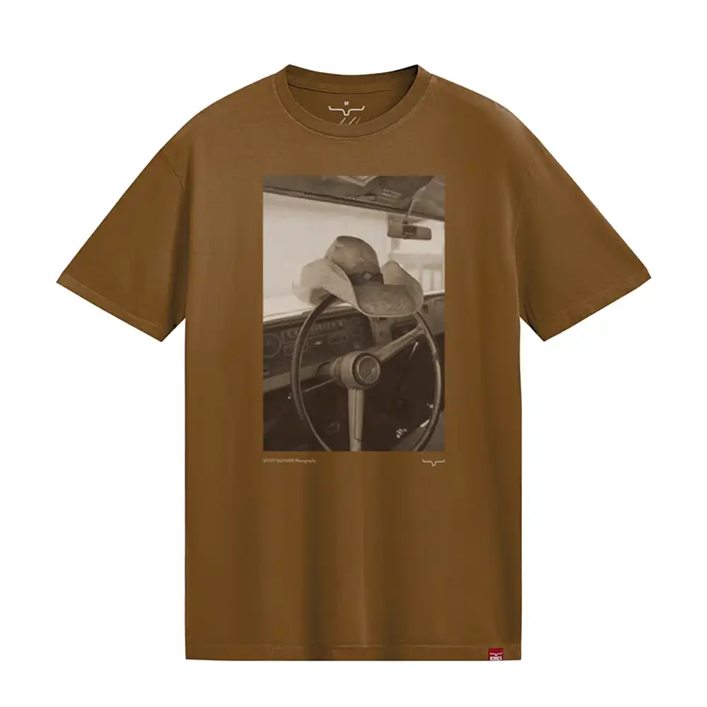 kimes ranch ss rest area graphic tee shirt - tobacco