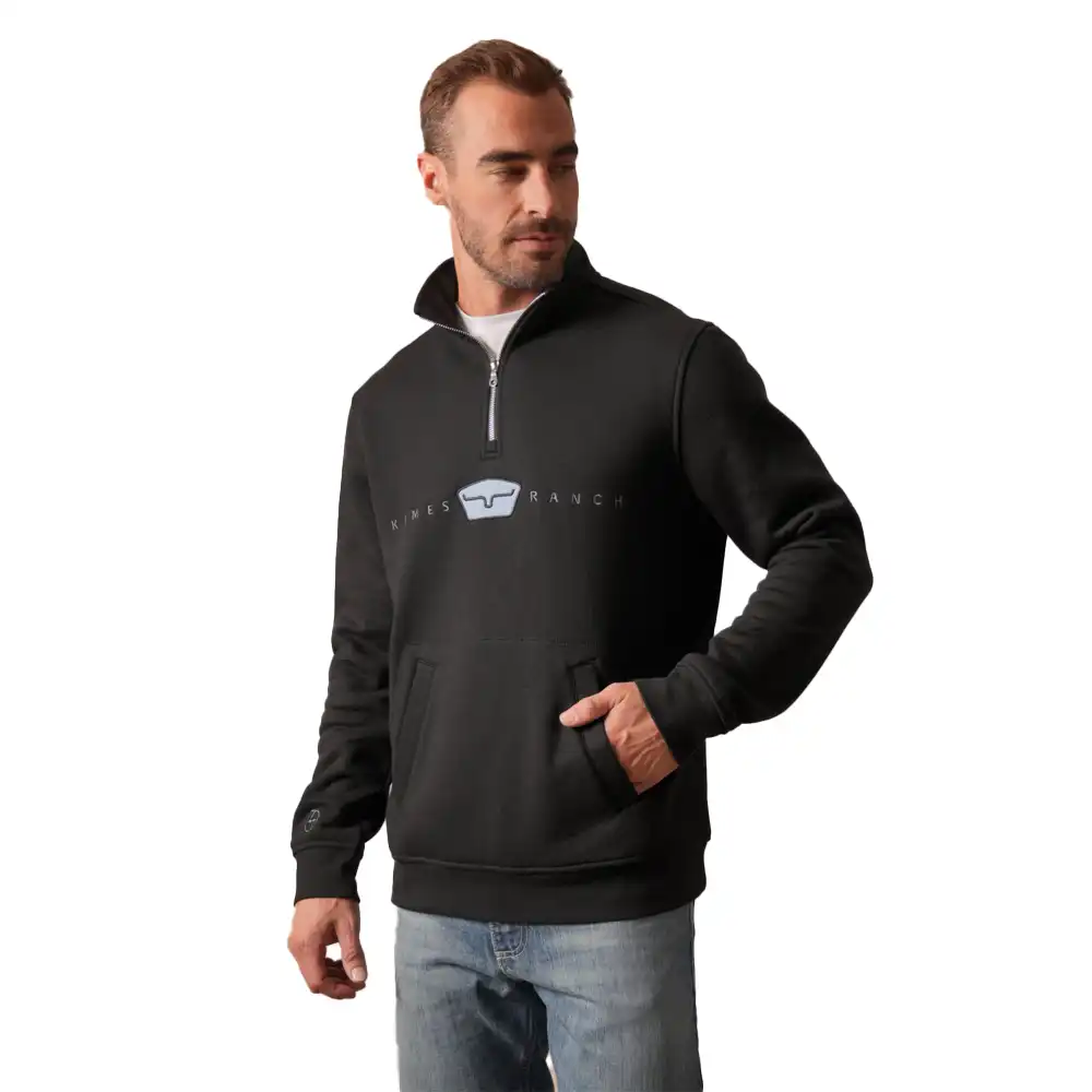 kimes ranch par three zip pullover - black