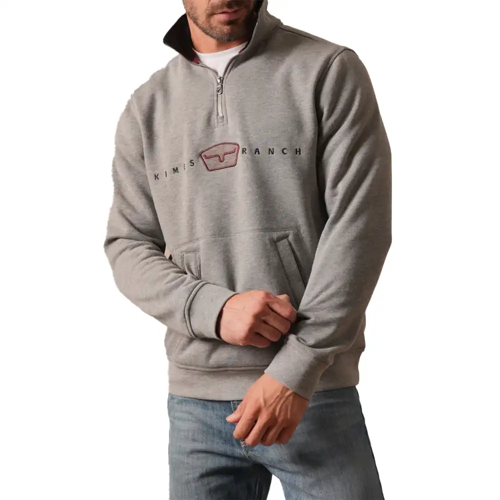 kimes ranch par three zip pullover - grey