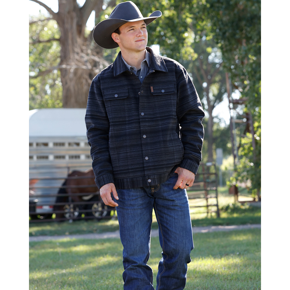 Men's Brown Jacquard Trucker Jacket