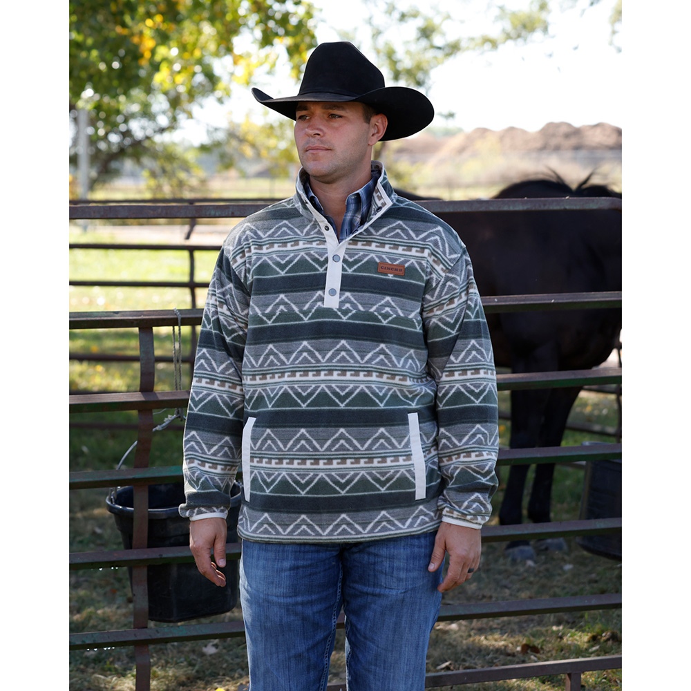 Men's Olive Polar Fleece Pullover