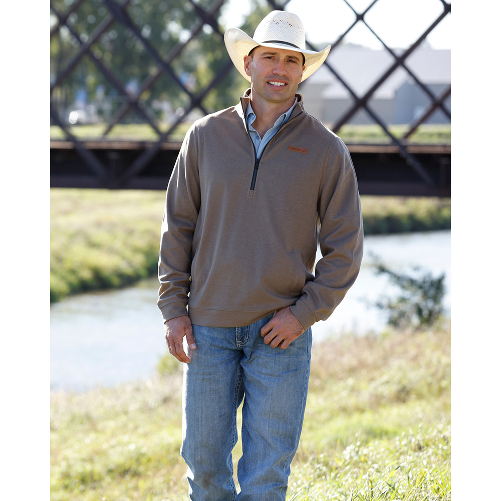 Men's 1/2 Zip Brown Pullover