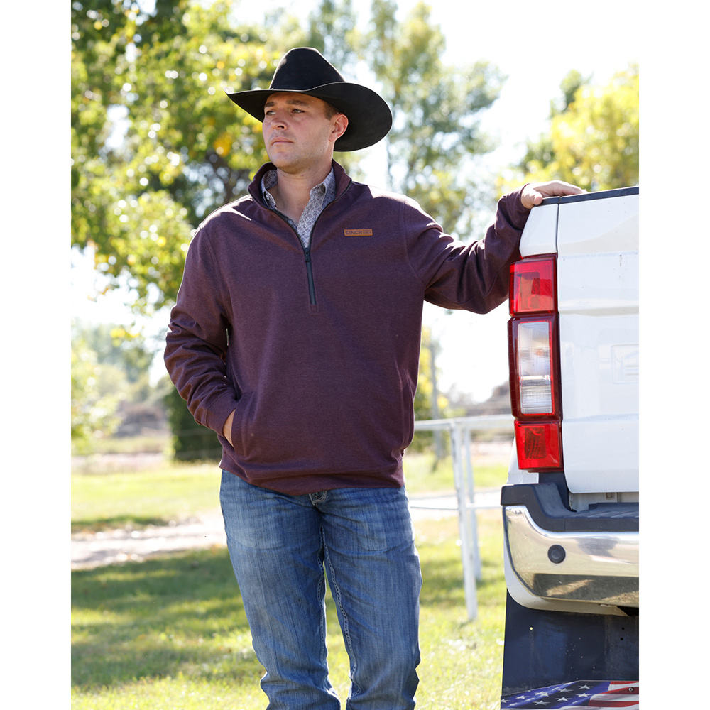 Men's 1/2 Zip Purple Pullover
