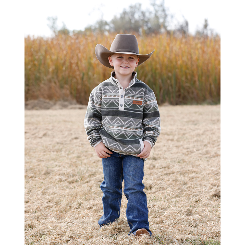 Youth Olive Polar Fleece Pullover