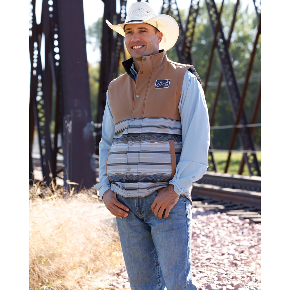 Men's Khaki Serape Bonded Vest