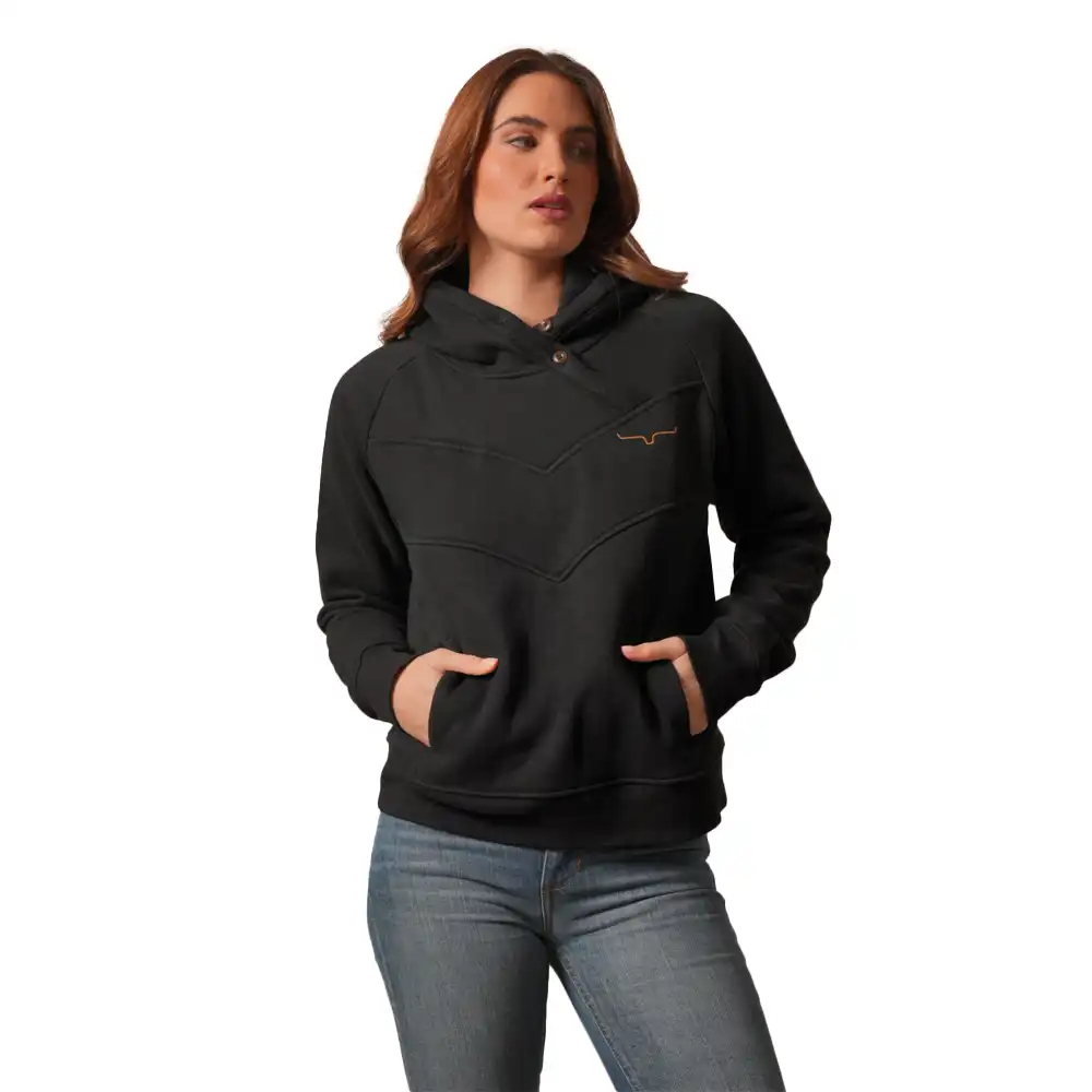 kimes ranch ella hooded pullover - black