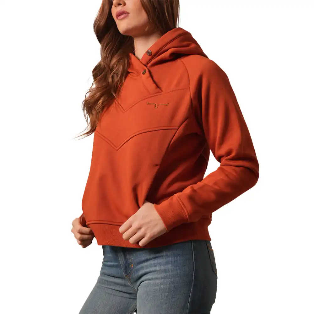 kimes ranch ella hooded pullover - burnt red