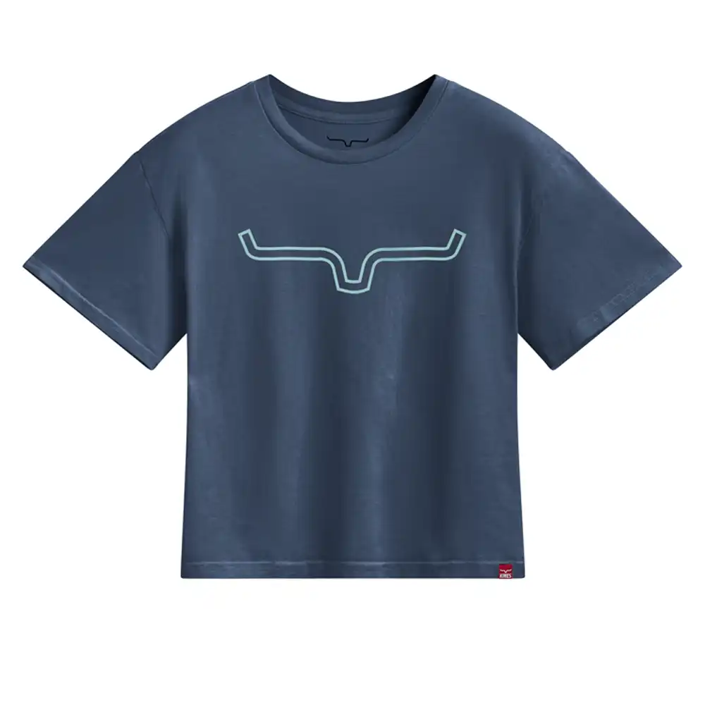 kimes ranch outlier crop brand tee shirt - dark blue
