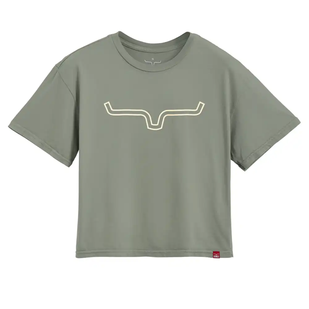 kimes ranch outlier crop brand tee shirt - sage