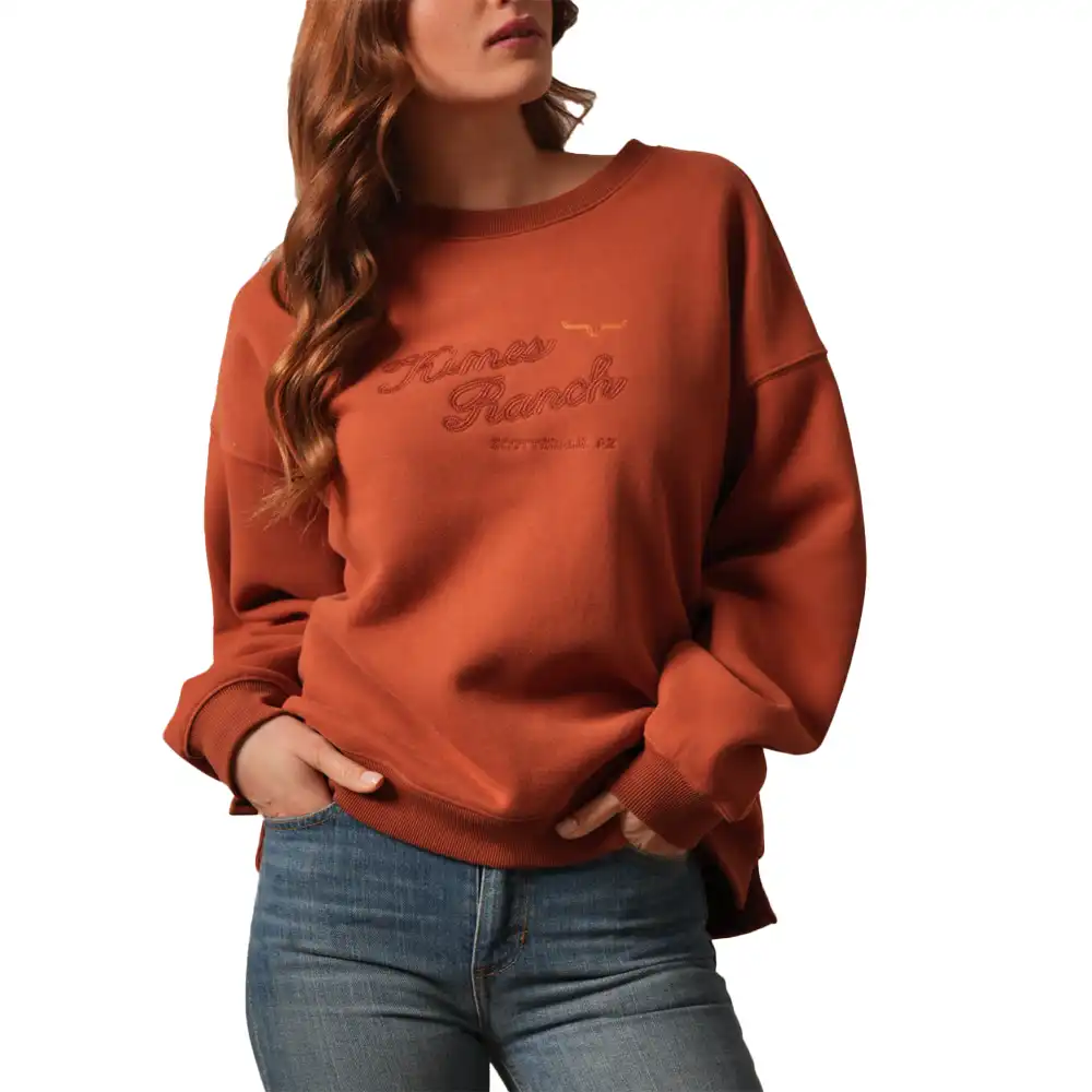 kimes ranch solana crewneck sweatshirt - burnt red