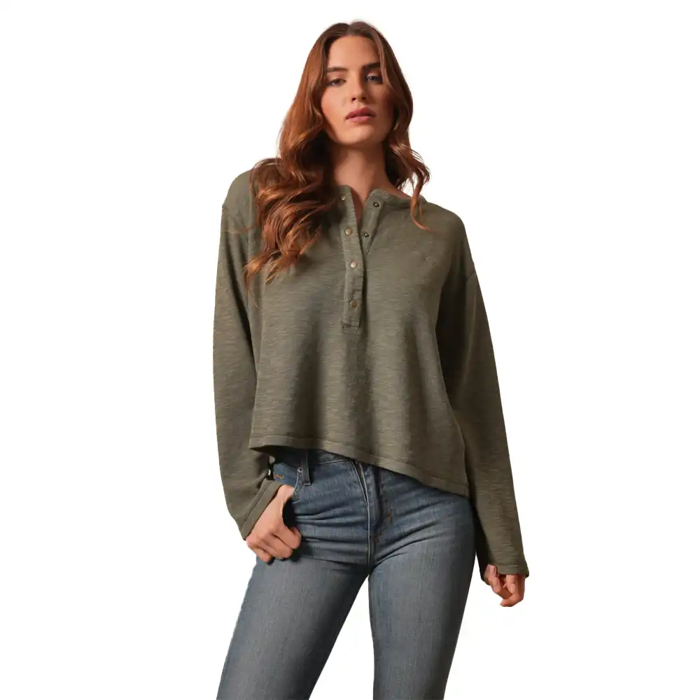 kimes ranch sidney boxy henley - moss