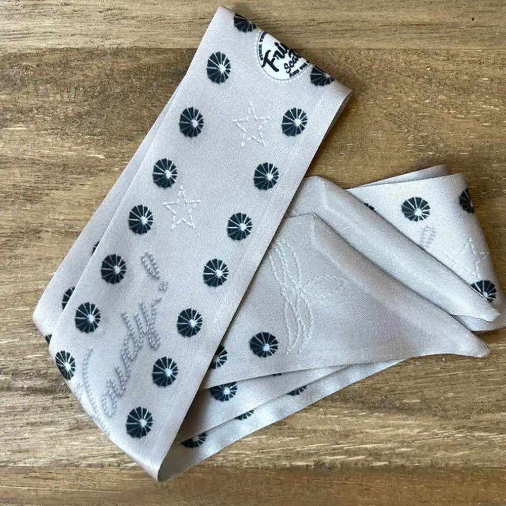 fringe scarves twilly howdy white