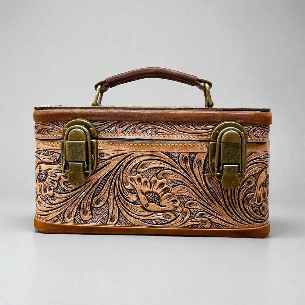 horse rider leather jewelry box